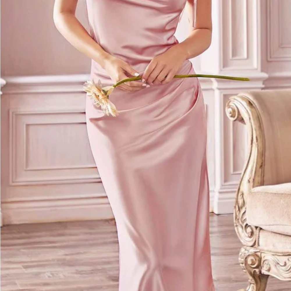 Chic Pink Satin Dress